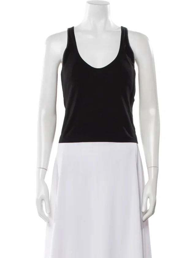 Brunello Cucinelli Scoop Neck Sleeveless Top w/ Tags in black from The RealReal