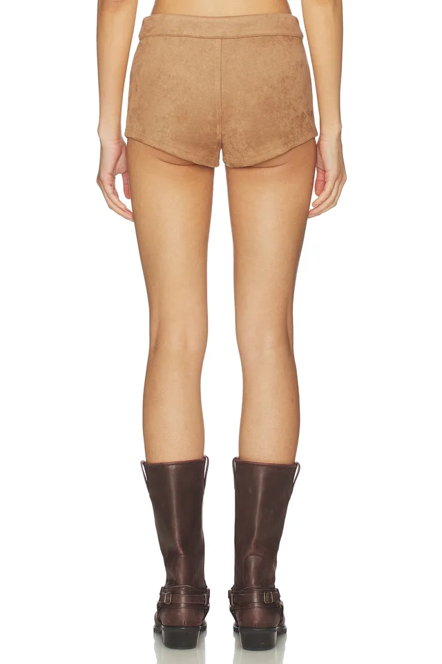 MORE TO COME Graysen Faux Suede Short in Tan, photo 4 of 6 from REVOLVE (Canada)