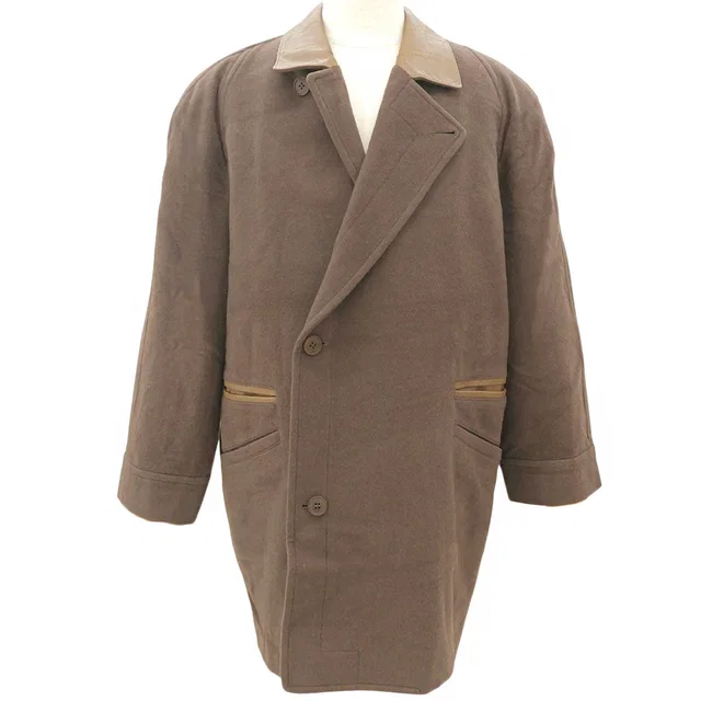 Dior Wool Leather Combination Jacket #L Brown in Brown Wool from VINTAGE QOO TOKYO