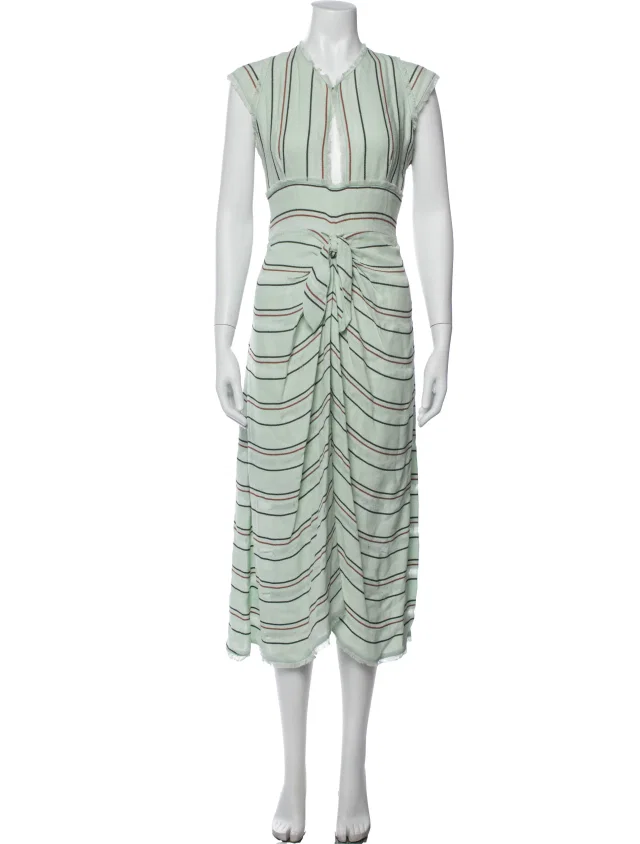 Proenza Schouler Striped Midi Length Dress in green from The RealReal