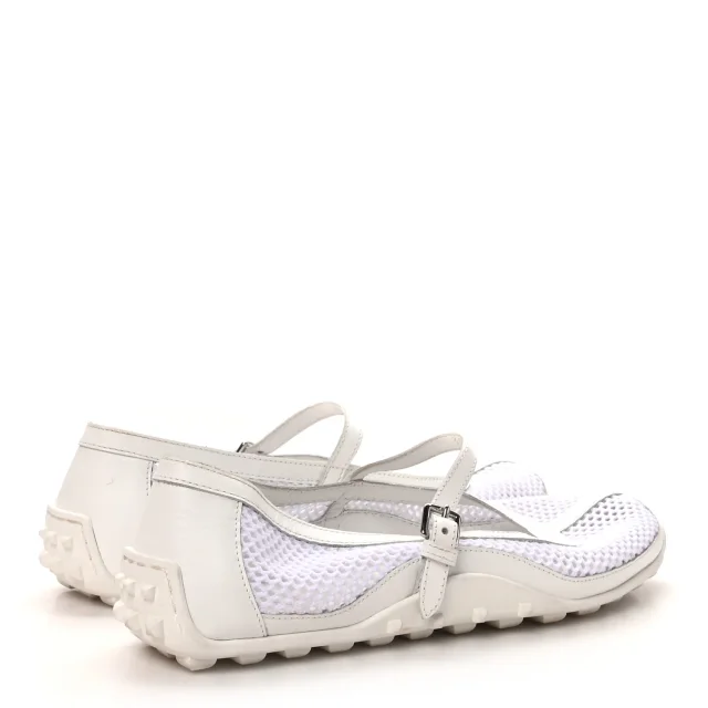 Hermès Crochet Knit Calfskin Kichu Ballet Flats 39 White in White Calfskin from FASHIONPHILE, photo 5 of 9