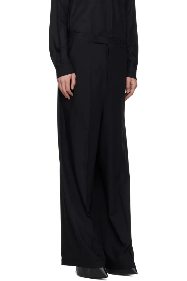 Rick Owens Black Temple Tailored Firbanks Trousers, photo 2 of 4 from SSENSE