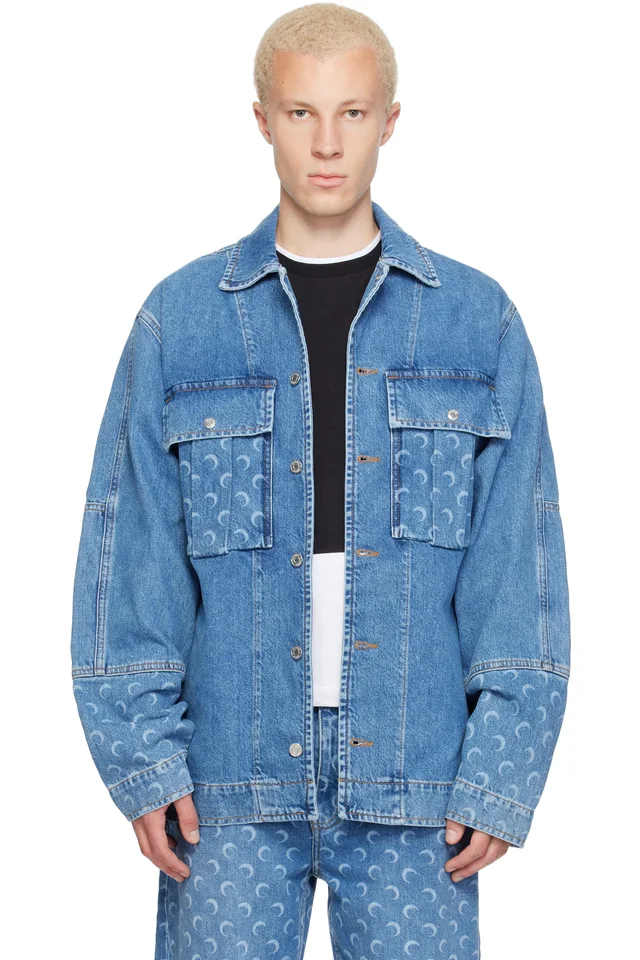 Marine Serre Blue Denim Trucker Jacket from SSENSE, photo 1 of 1