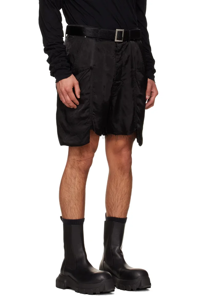 Rick Owens Black Temple Stefan Cargo Shorts, photo 2 of 5 from SSENSE
