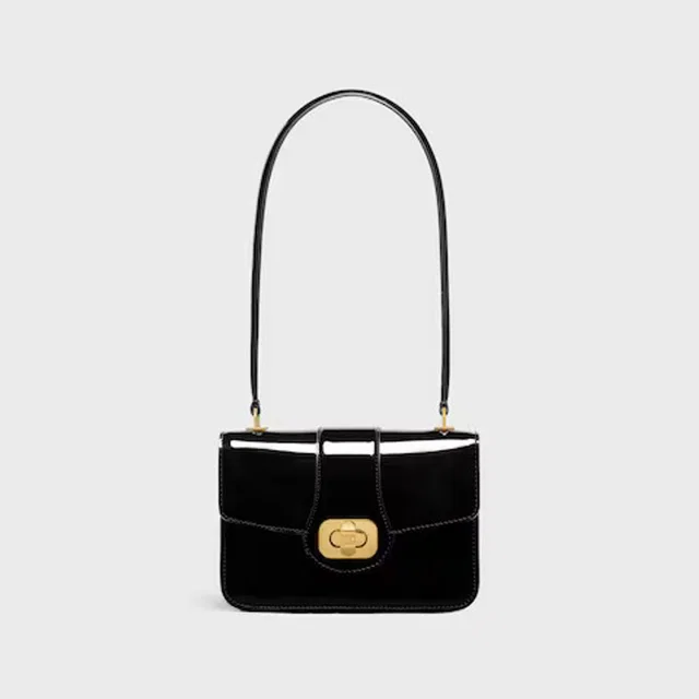 Celine E25 Shoulder Bag — Black Leather in Black Leather from HEWI