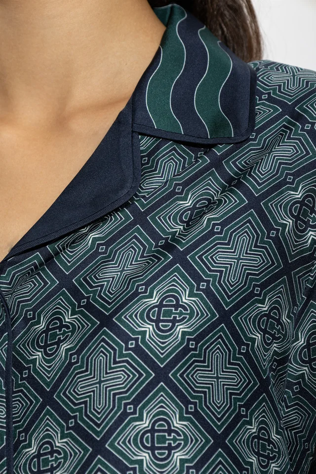 Casablanca Geometric Silk Pyjama Shirt, photo 7 of 7 from SENSER