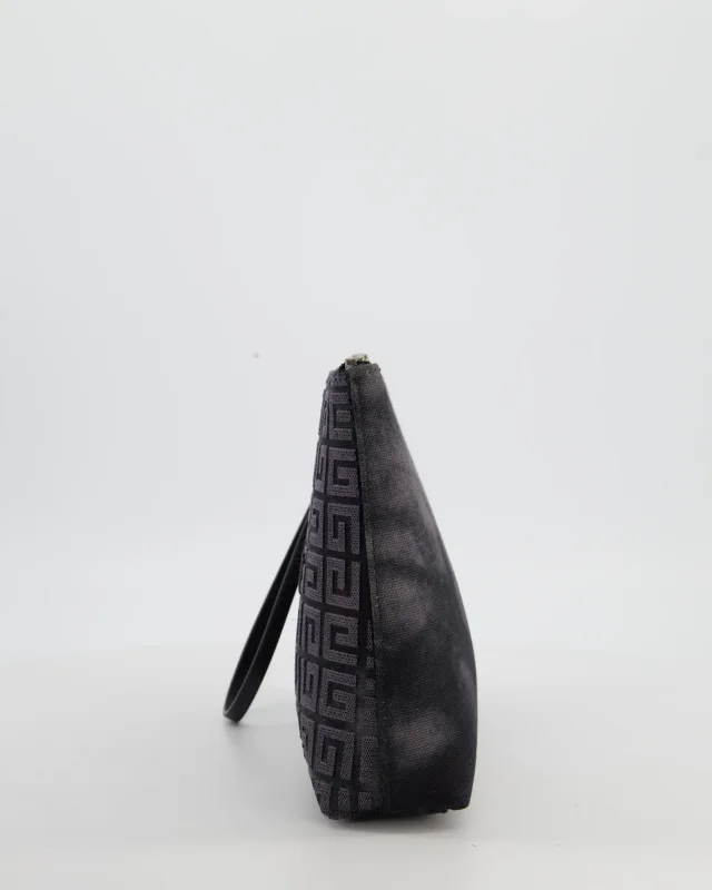 Givenchy and Grey 4G Embroidered Tie and Dye Canvas Travel Pouch with Wrist Strap in Black Canvas from Sellier, photo 7 of 12