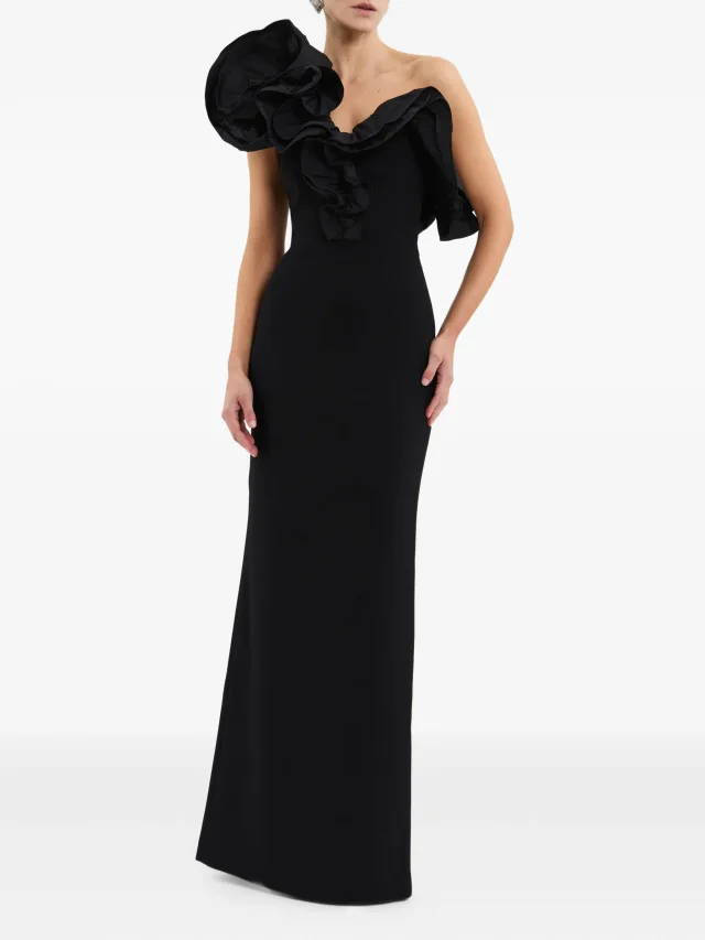 Rebecca Vallance Ella ruffle-detail one-shoulder gown, photo 2 of 2 from FARFETCH