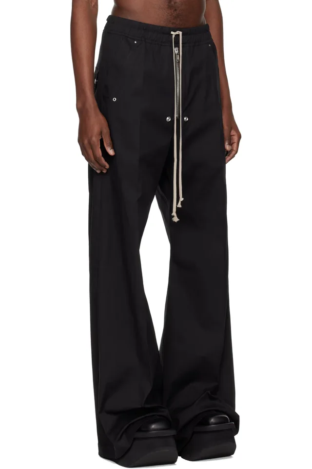 Rick Owens Black Temple Wide Bela Trousers, photo 2 of 4 from SSENSE