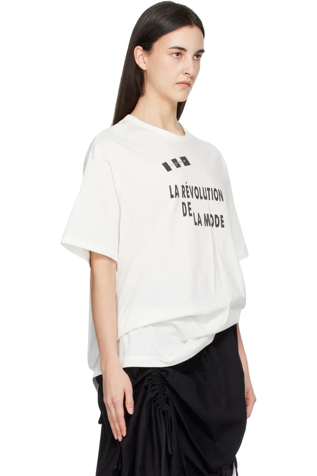 YOHJI YAMAMOTO Off-White 'La Révolution' Short Sleeve T-shirt, photo 2 of 4 from SSENSE