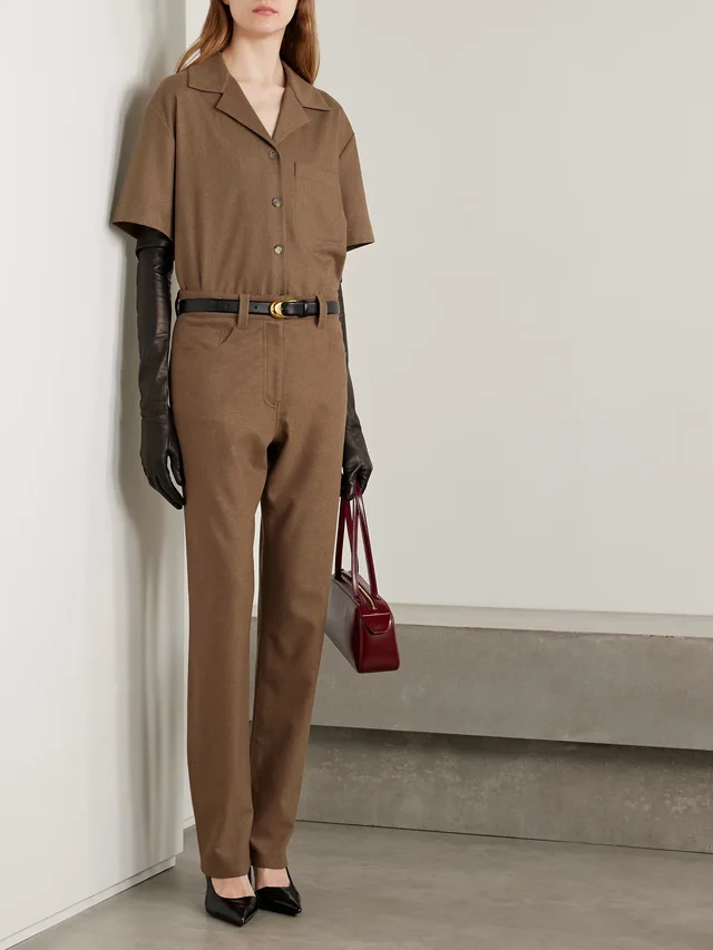 KHAITE Riordan wool shirt in Brown, photo 2 of 2 from NET-A-PORTER (Canada)