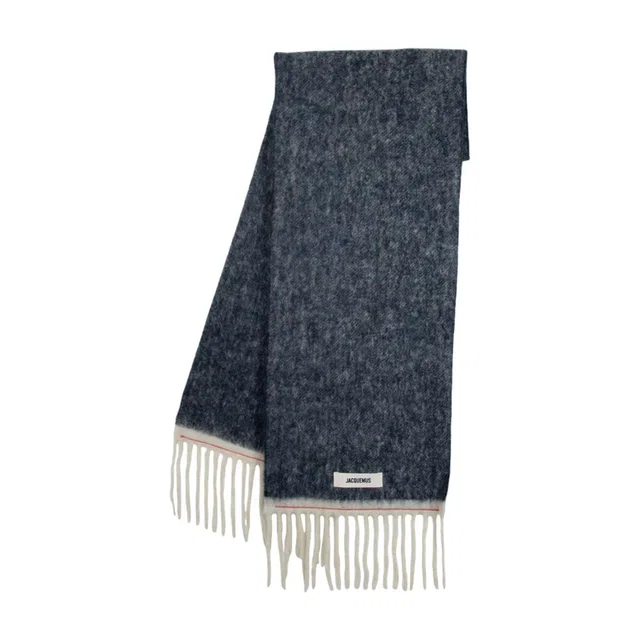 Jacquemus Scarf — Navy Wool Scarfs in Navy Wool from HEWI