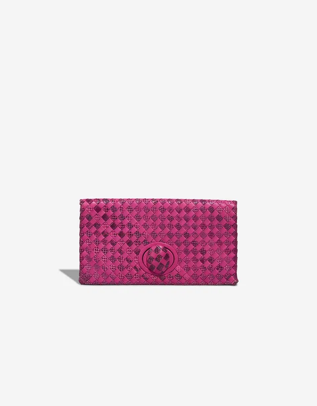 Bottega Veneta Clutch Calf / Python Fuchsia in Pink, Violet Python from SACLÀB