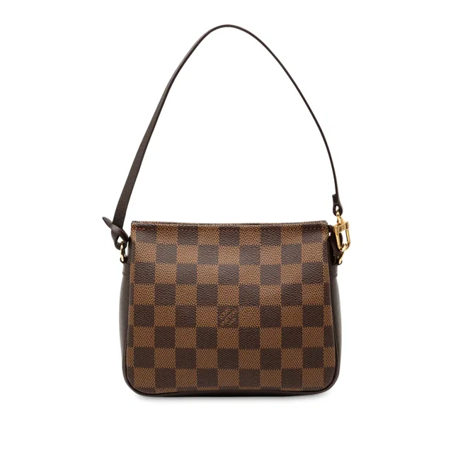 Brown Louis Vuitton Damier Ebene Trousse Pochette Handbag in Brown Canvas from Designer Revival