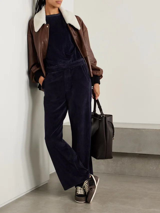 CITIZENS OF HUMANITY Brynn cotton-blend velour wide-leg pants in Blue, photo 2 of 2 from NET-A-PORTER (Canada)