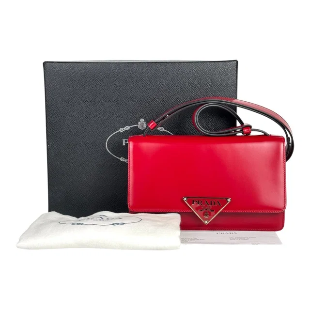 Prada Red Pattina Shoulder Bag in Red from Luxury Promise