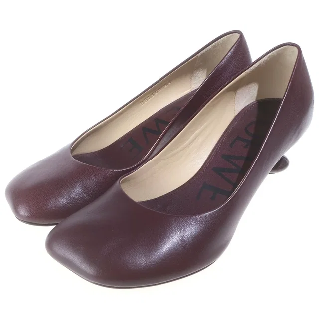 Loewe Toy Pum Leather Shoes Heels Bordeaux in Burgundy Leather from The Reluxe