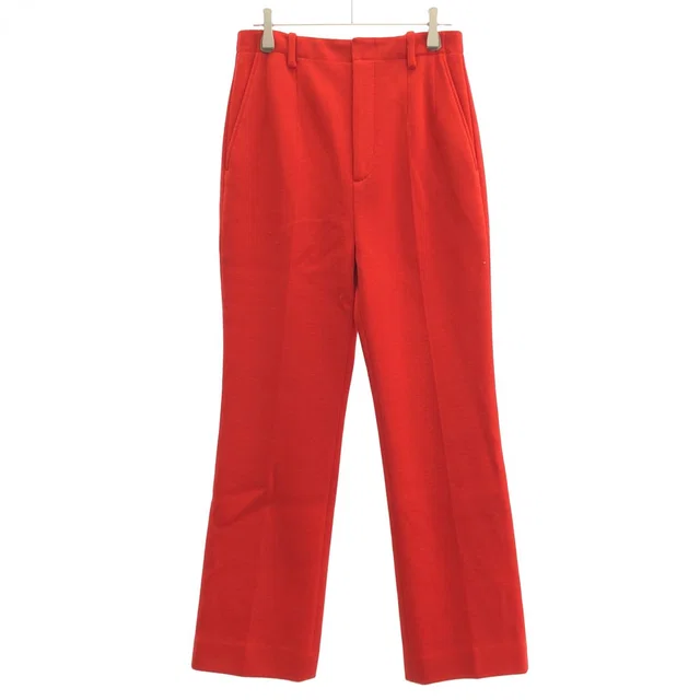 Saint Laurent Trousers Pants Red 38 in Red Wool from The Reluxe