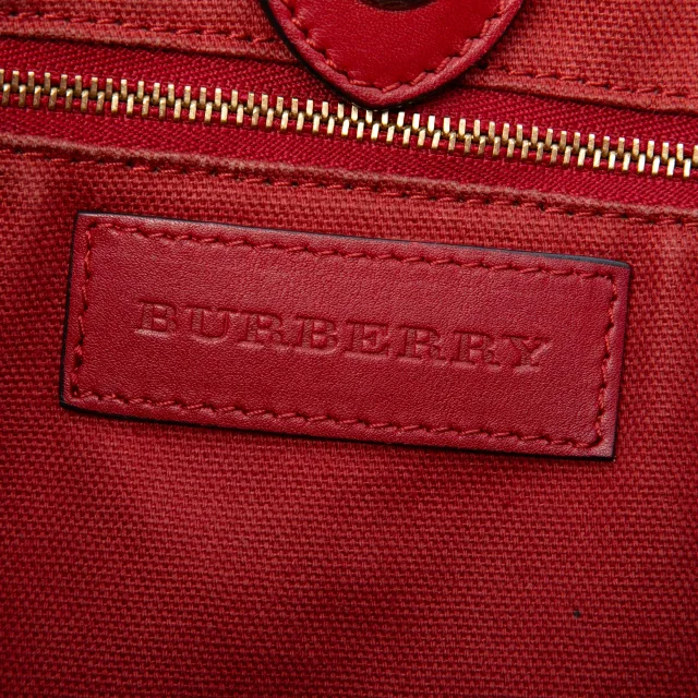 Beige Burberry Small Leather Trimmed Haymarket Check Coated Canvas Canterbury Tote in Beige Coated canvas from Designer Revival, photo 5 of 6