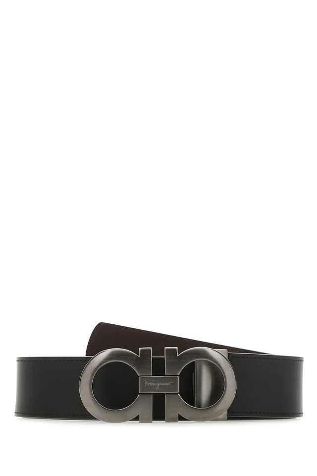 Ferragamo Nerohickory Belt — Black Calf in Black Calfskin from HEWI