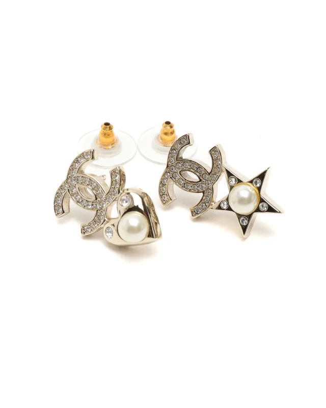 Chanel Coco Mark Star and Heart Rhinestone Earrings from A Retro Tale, photo 2 of 3