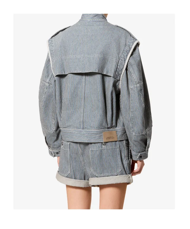 Isabel Marant Étoile Striped Utility Denim Jacket, photo 3 of 4 from SENSER