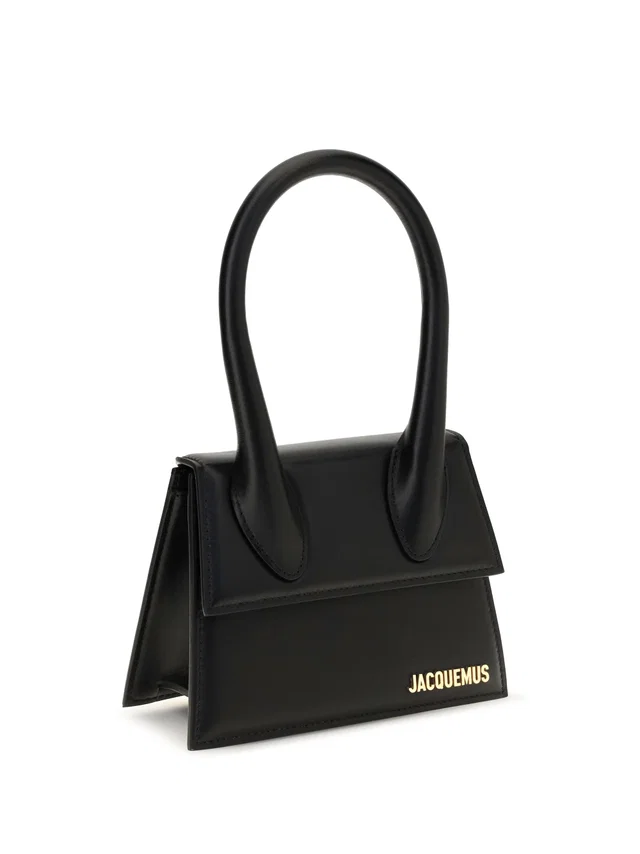 Jacquemus Sculpted Calf Leather Top Handle Bag — Black in Black Calfskin from HEWI