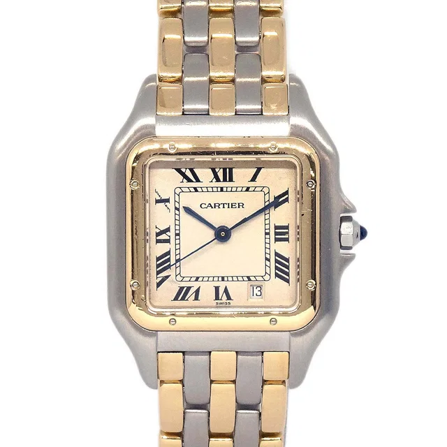 Cartier Panthere MM 3-Row Ref.183949 Quartz Watch 18KYG SS from AMORE Vintage Tokyo