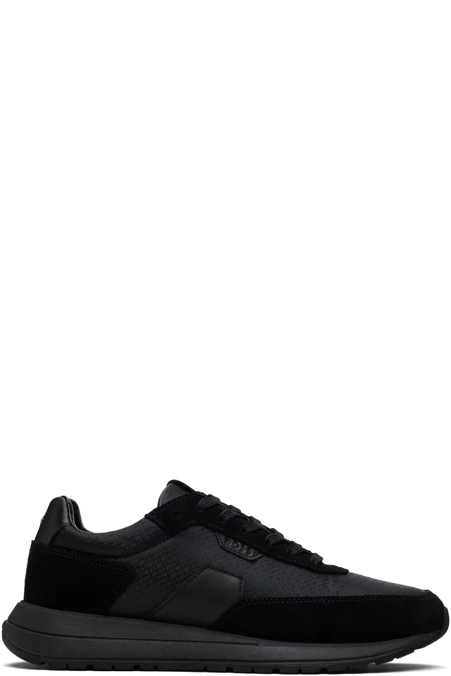 BOSS Black Suede Trim Sneakers, image 1 of 1 from SSENSE