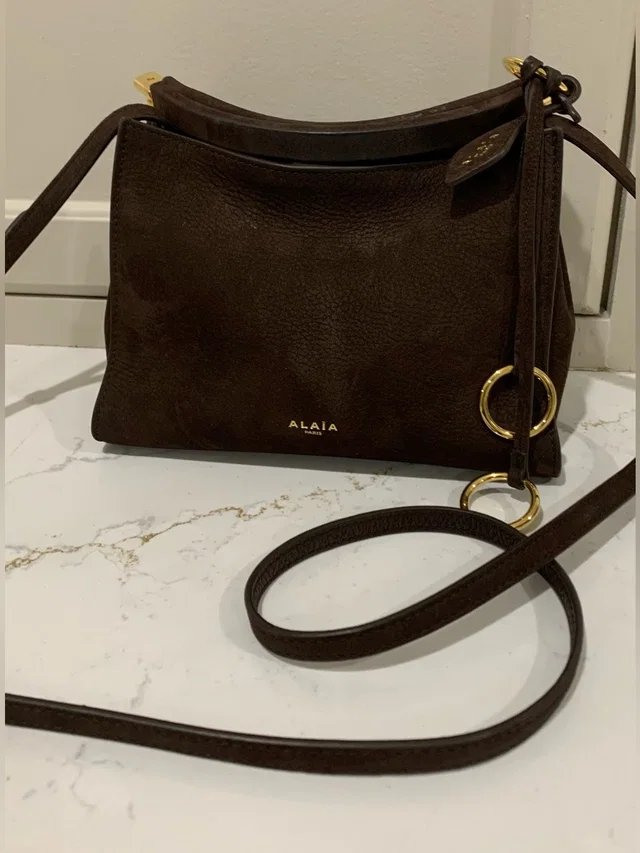 Alaïa Le Click Small Suede Shoulder Bag Crossbody Bag - Elegant Women's Shoulder in brown|red Suede from Poshmark