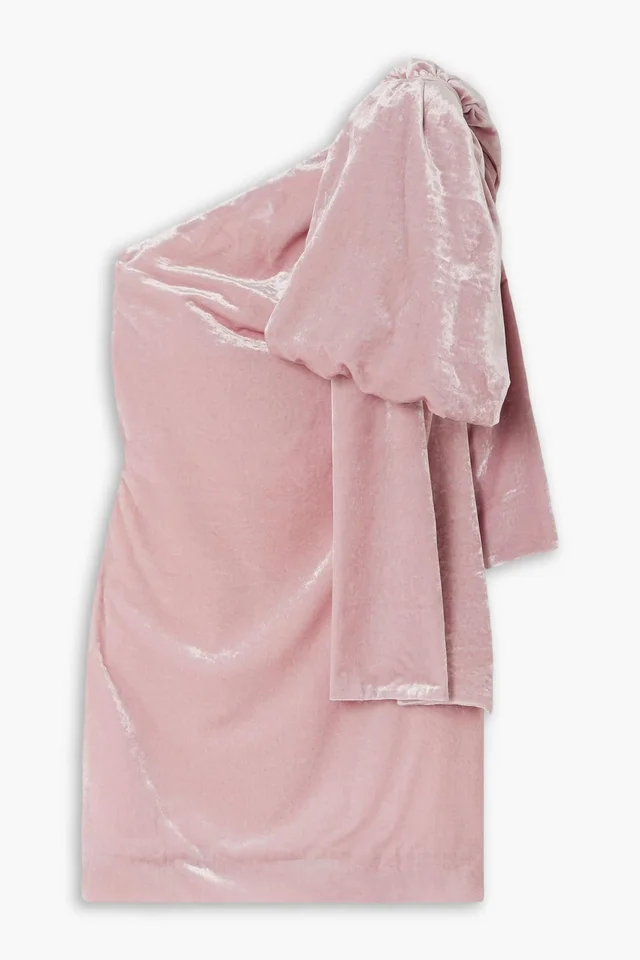 Bernadette Josselin One-Shoulder Bow-Detailed Velvet Mini Dress from THE OUTNET, photo 1 of 1