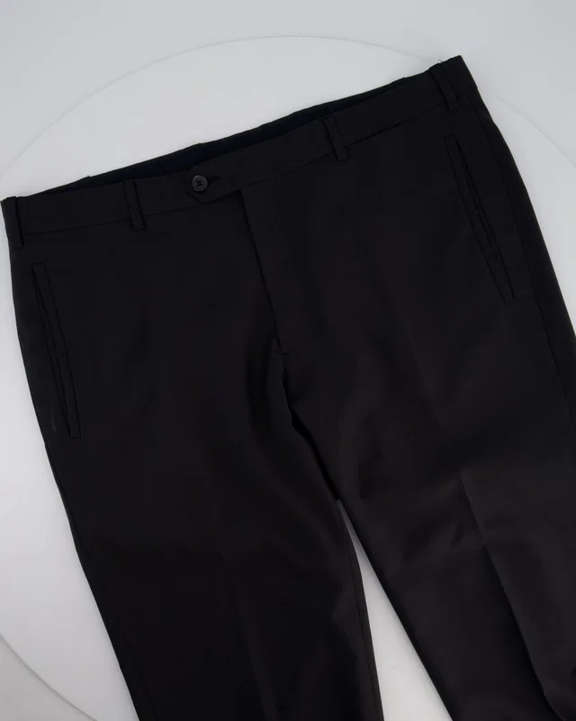 Prada Black Tailored Menswear Trousers Size IT 52 R (UK 44) in Black Wool from Sellier