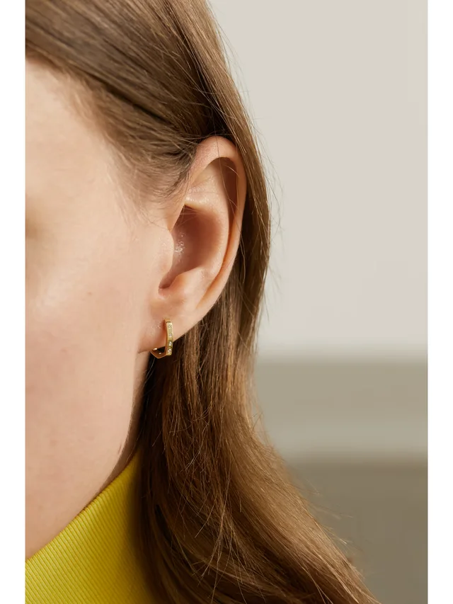 OCTAVIA ELIZABETH + NET SUSTAIN Ivy 18-karat recycled gold diamond hoop earrings in Metallic, photo 2 of 2 from NET-A-PORTER (Canada)