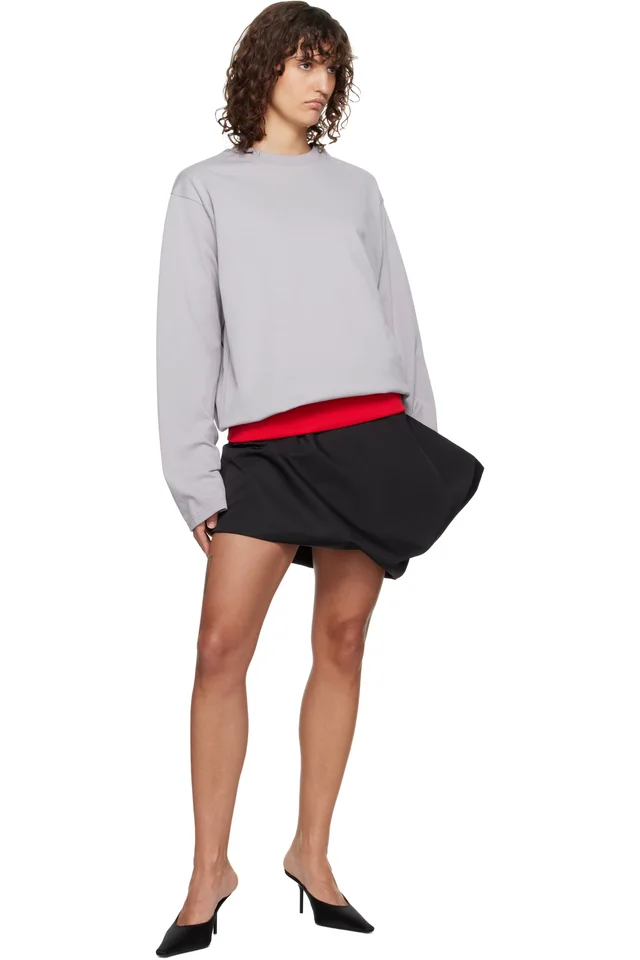 LII Gray Contrast Waistband T-shirt, photo 4 of 4 from SSENSE