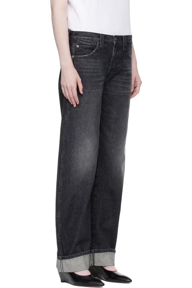 KHAITE Black Karo Jeans, photo 2 of 4 from SSENSE