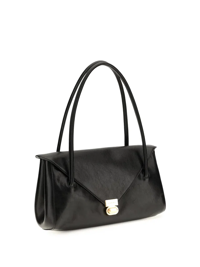 Marni East West Shoulder Bag — Black Calf Leather in Black Calfskin from HEWI