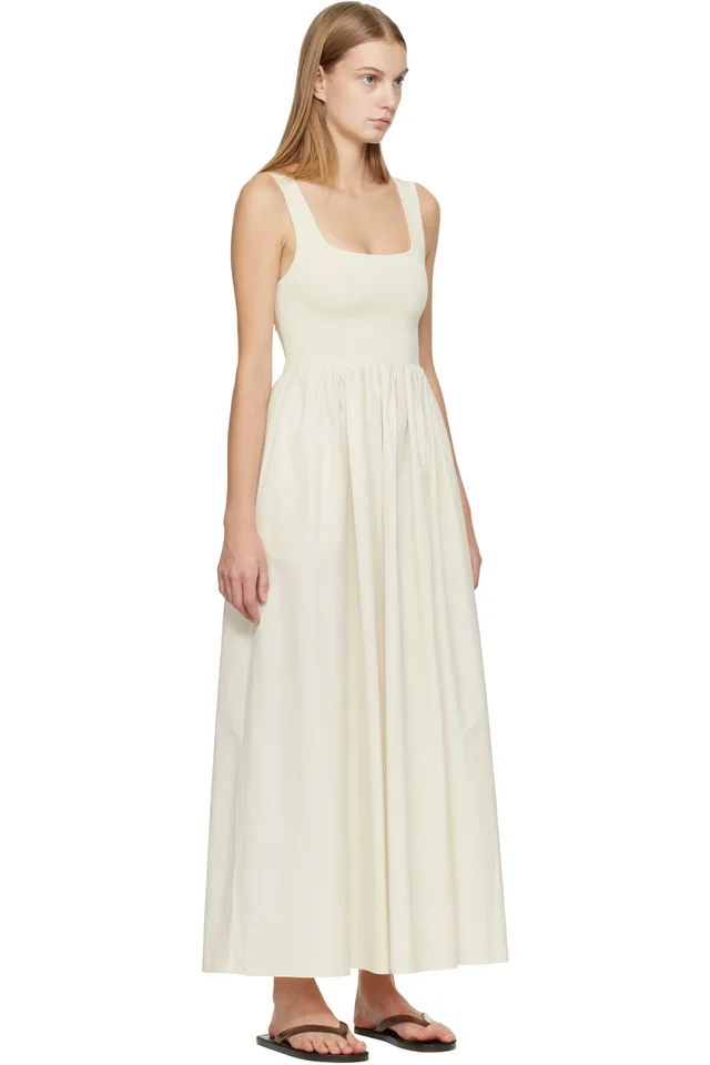 Matteau Off-White Knit & Cotton Maxi Dress, photo 2 of 2 from SSENSE