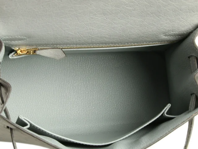 Hermès Bleu Glacier Ostrich Kelly 25 in Blue Ostrich from Ann's Fabulous Finds, photo 11 of 12