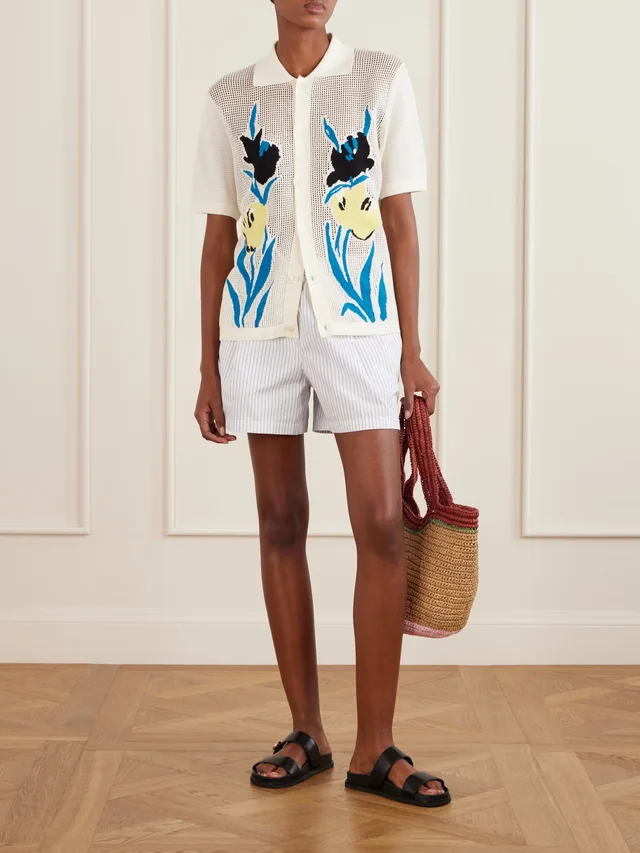 MARNI Intarsia open-knit cotton polo shirt, photo 2 of 2 from NET-A-PORTER (Canada)