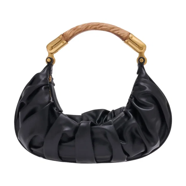 Balmain Ebene Hobo Bag — Black Calfskin in Black Calfskin from HEWI