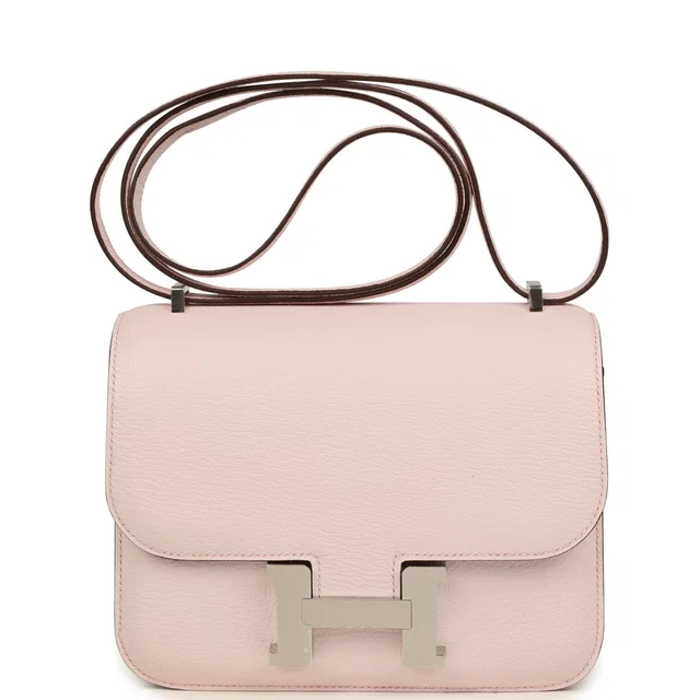 Hermès Constance 18 Rose Darling Chevre Mysore Palladium Hardware in Pink Goatskin from Madison Avenue Couture