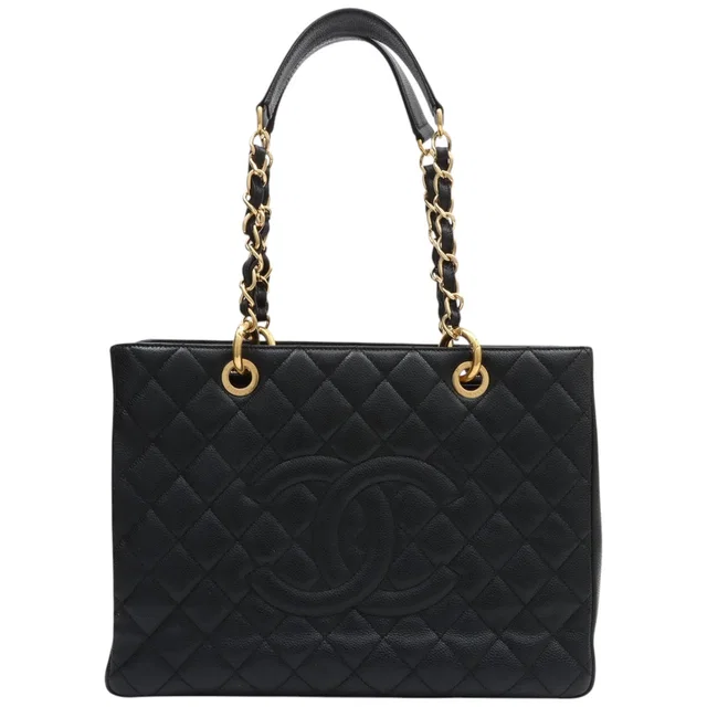 Chanel Circa 2010 Caviar Skin GST Tote Bag, Black in Black Caviar leather from VINTAGE QOO TOKYO