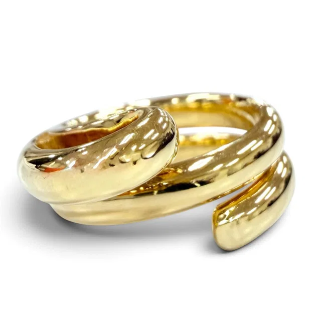Bottega Veneta Bandeau Frills Ring Gold JP in Gold from The Reluxe
