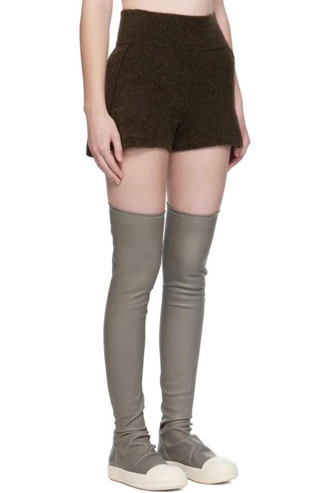 Rick Owens Brown Concordians Alpaca Knit Shorts, photo 2 of 2 from SSENSE