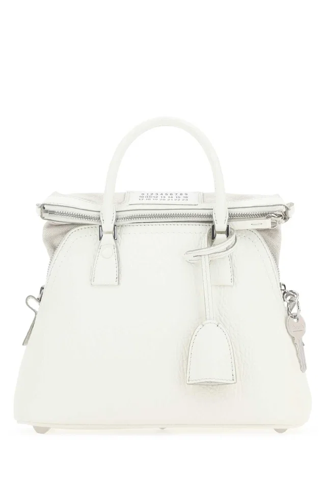 Maison Margiela 5ac Top Handle Bag — White in White Suede from HEWI