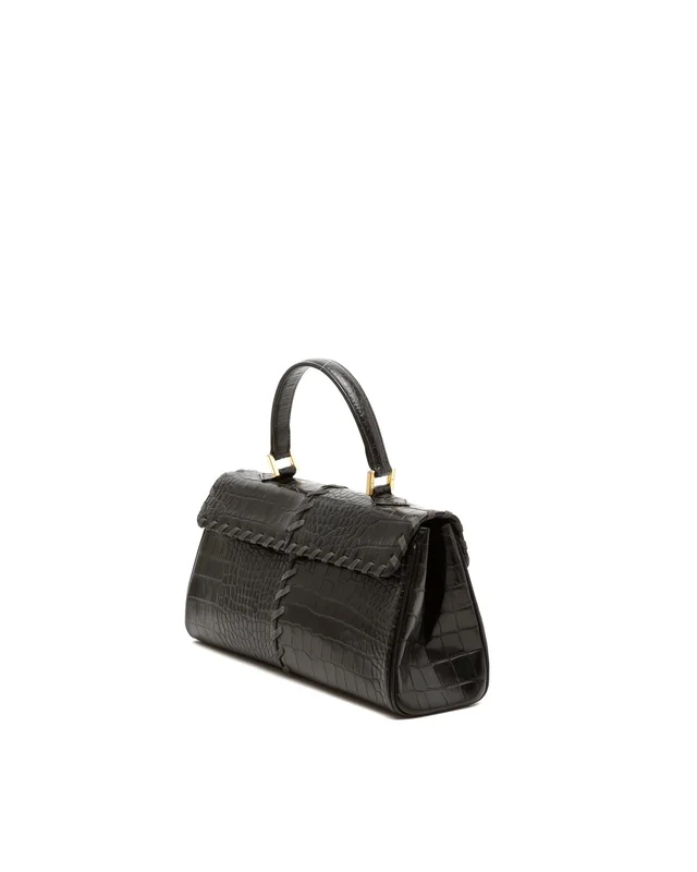 Saint Laurent Croc-Embossed Stitch Clutch Bag in Crocodile from A Retro Tale, photo 2 of 7