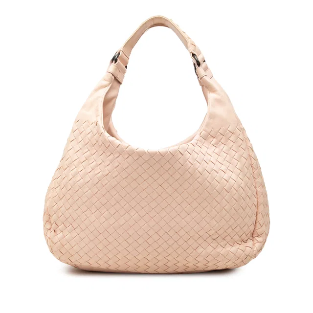 Pink Bottega Veneta Medium Nappa Intrecciato Campana Hobo in Pink Nappa leather from Designer Revival