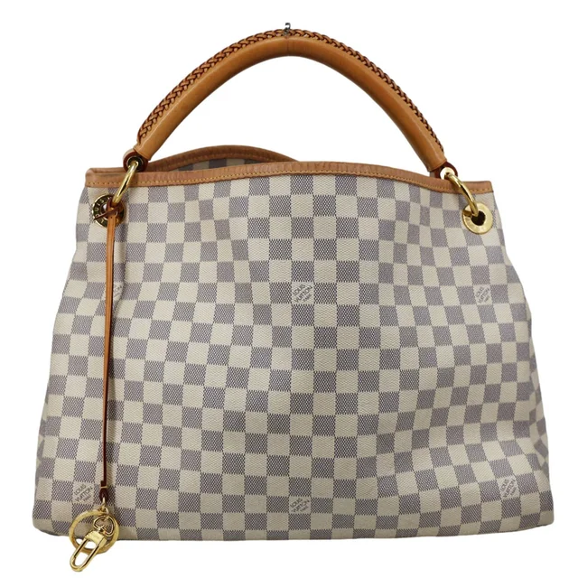 Louis Vuitton Artsy MM NM Damier Azur Shoulder Bag White in White Canvas from Dallas Designer Handbags