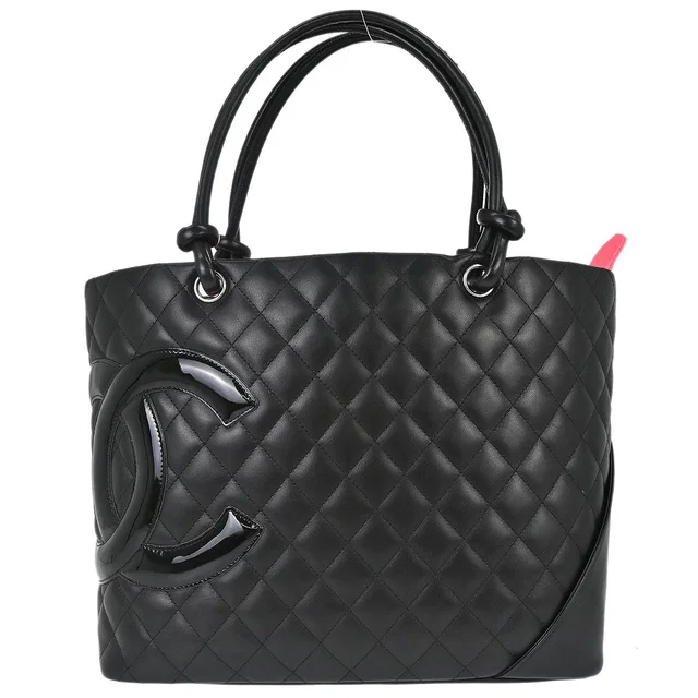 Chanel 2006-2008 Black Calfskin Cambon Ligne Tote Handbag in Black Calfskin from AMORE Vintage Tokyo