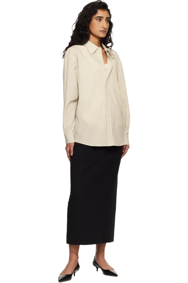 Dunst Off-White 2-Way Oversized Striped Shirt, photo 4 of 4 from SSENSE